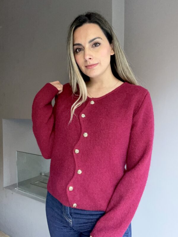 CARDIGAN LANA ANGORA BURDEO - Imagen 3