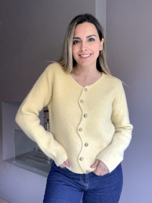 CARDIGAN LANA ANGORA AMARILLO FRIO