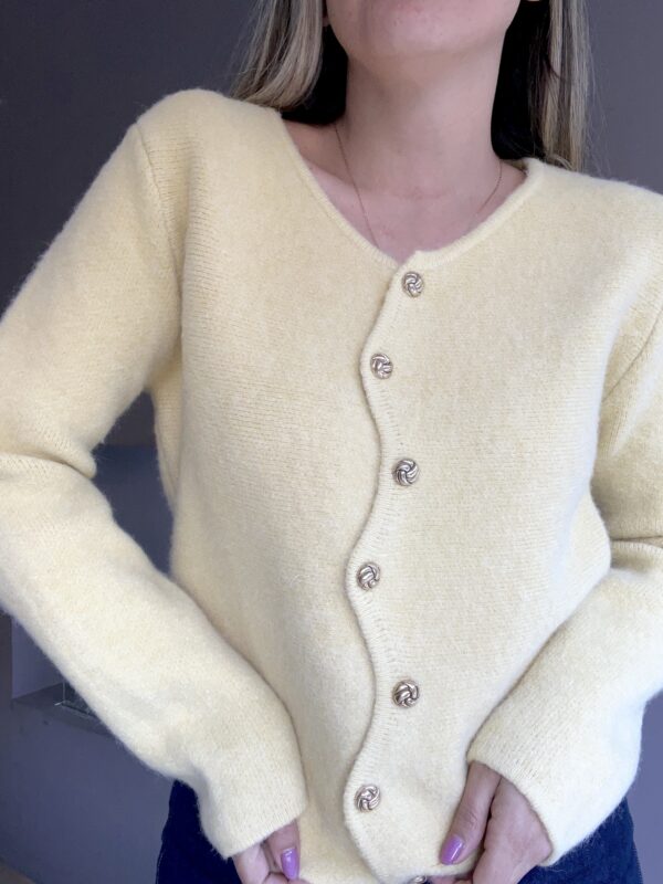 CARDIGAN LANA ANGORA AMARILLO FRIO - Imagen 3