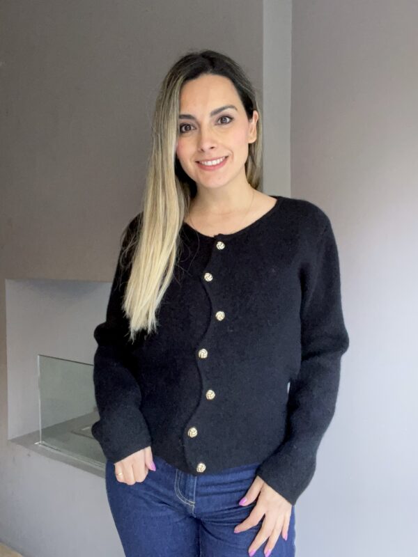 CARDIGAN LANA ANGORA NEGRO