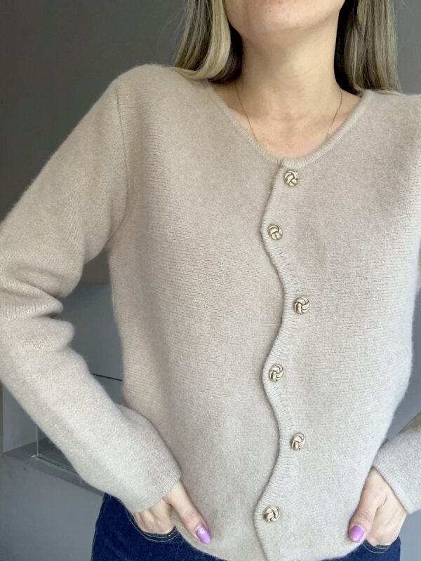 CARDIGAN LANA ANGORA BEIGE - Imagen 3