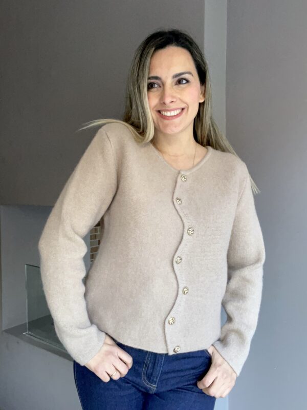 CARDIGAN LANA ANGORA BEIGE - Imagen 2