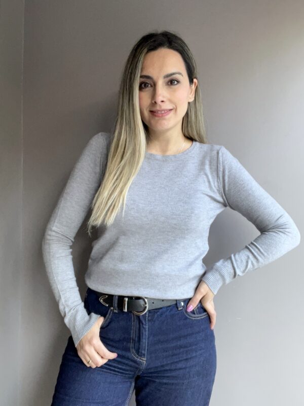 SUETER DE PUNTO FINO GRIS