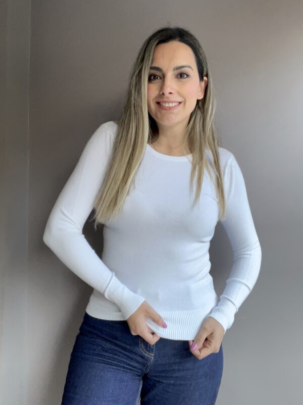 SUETER DE PUNTO FINO BLANCO