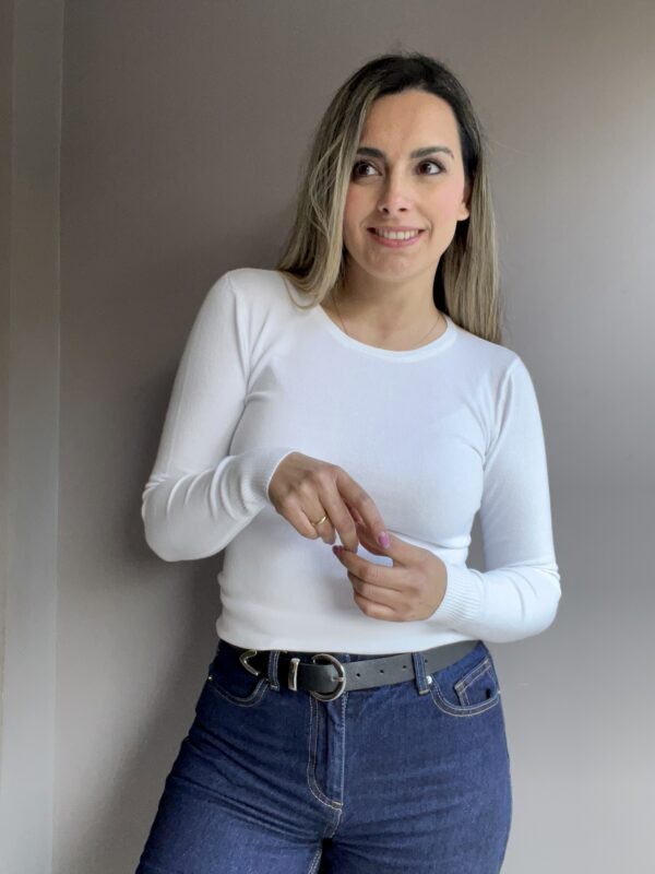 SUETER DE PUNTO FINO BLANCO - Imagen 2