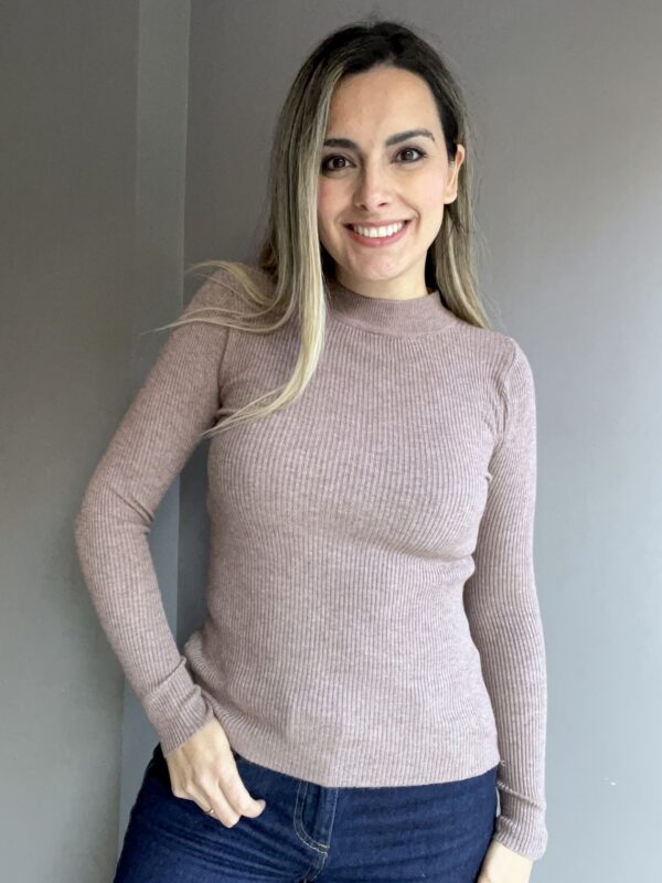 SUÉTER BASICO CANUTON CUELLO MEDIO TAUPE