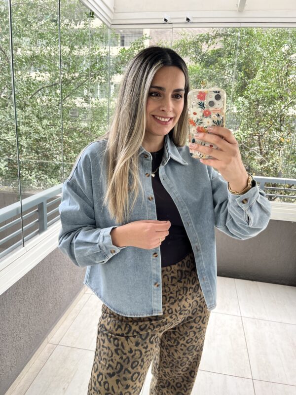 CHAQUETA DE MEZCLILLA CELESTE - Imagen 2