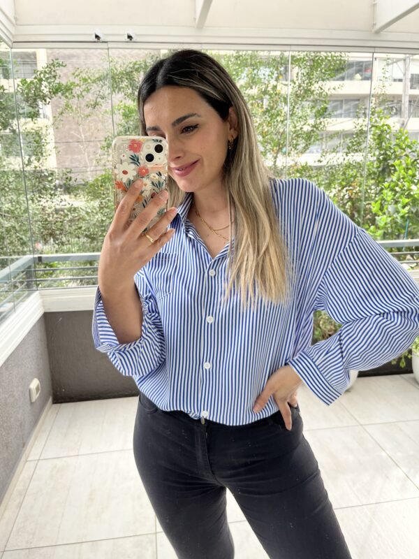 BLUSA RAYAS AZUL - Imagen 2
