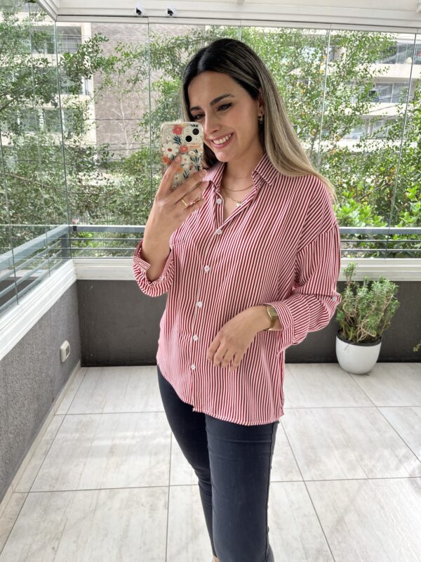 BLUSA RAYAS ROJO