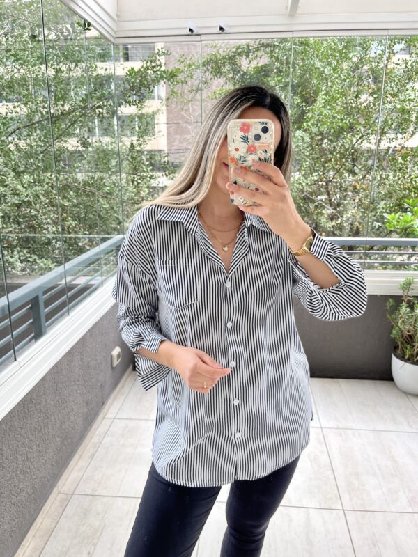 BLUSA RAYAS AZUL MARINO - Imagen 3