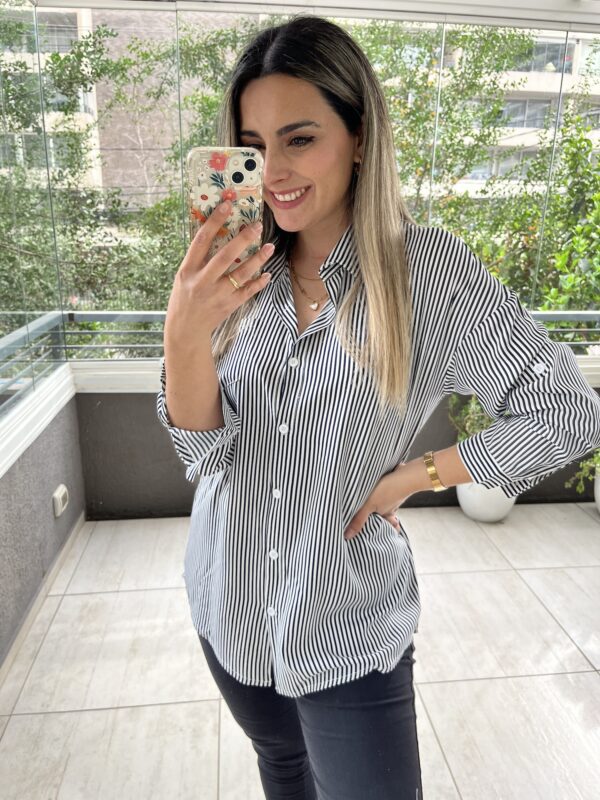 BLUSA RAYAS AZUL MARINO