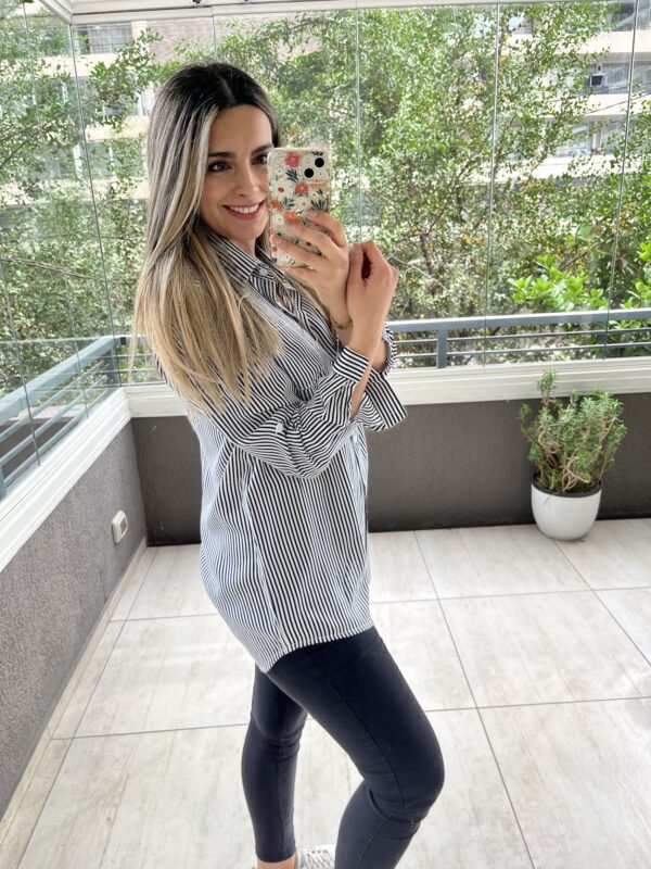 BLUSA RAYAS AZUL MARINO - Imagen 2