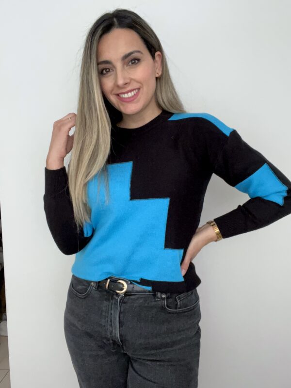 CHALECO BICOLOR AZUL