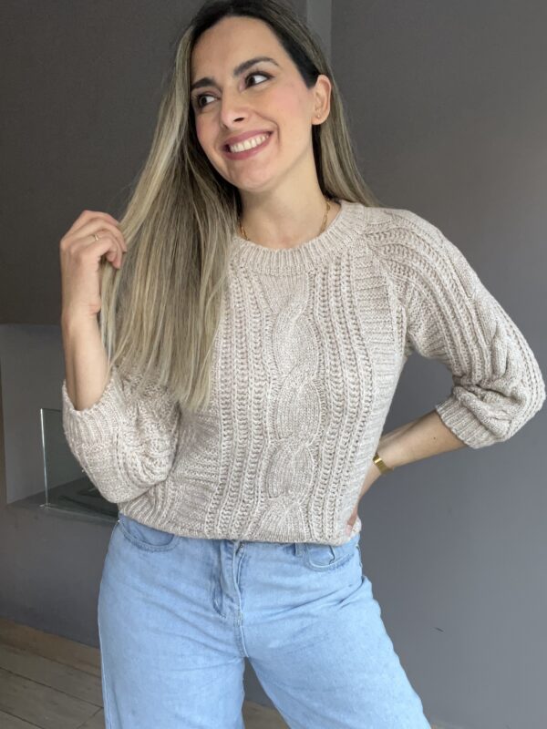 CHALECO LANA BEIGE - Imagen 2