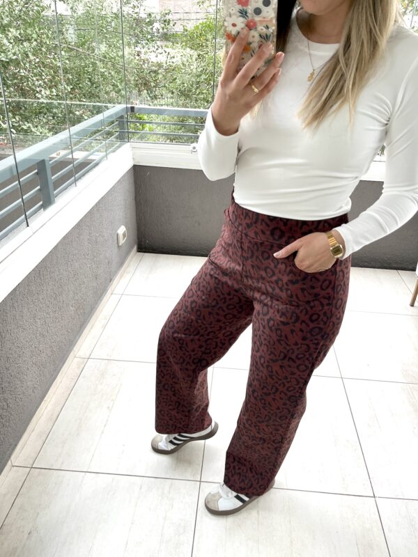 PANTALÓN ANIMAL PRINT CAFE - TALLA XL - Imagen 3
