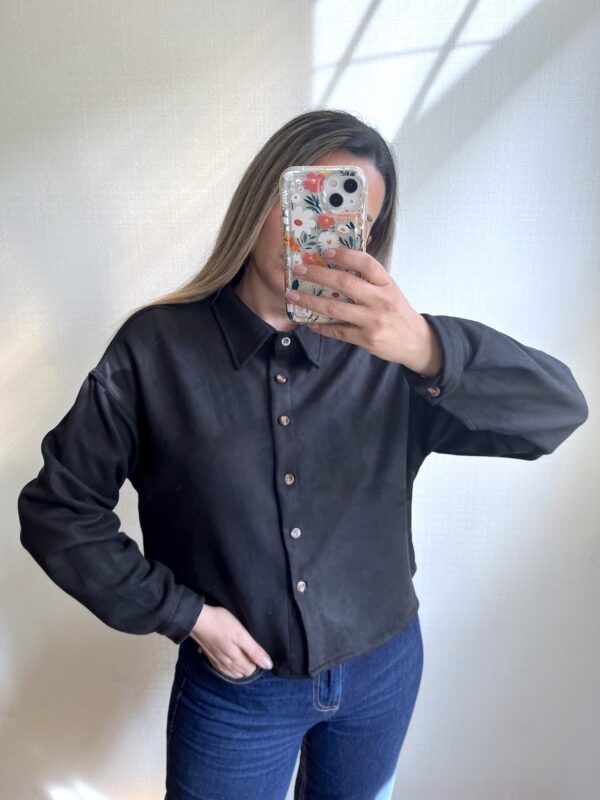CHAQUETA DE GAMUZA NEGRO - Imagen 3