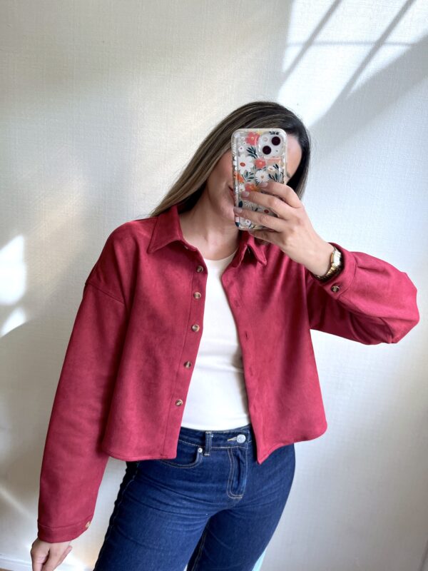 CHAQUETA DE GAMUZA BURDEO - Imagen 3