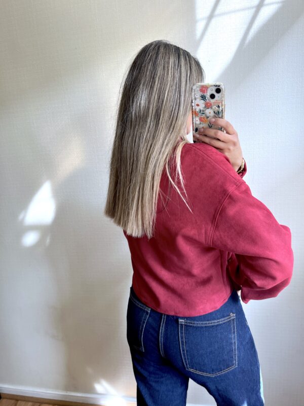 CHAQUETA DE GAMUZA BURDEO - Imagen 2