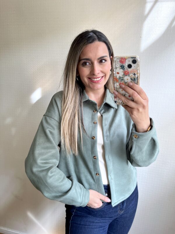 CHAQUETA DE GAMUZA VERDE