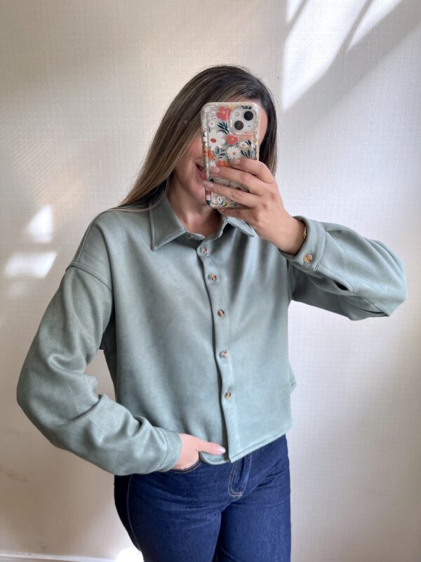CHAQUETA DE GAMUZA VERDE - Imagen 2