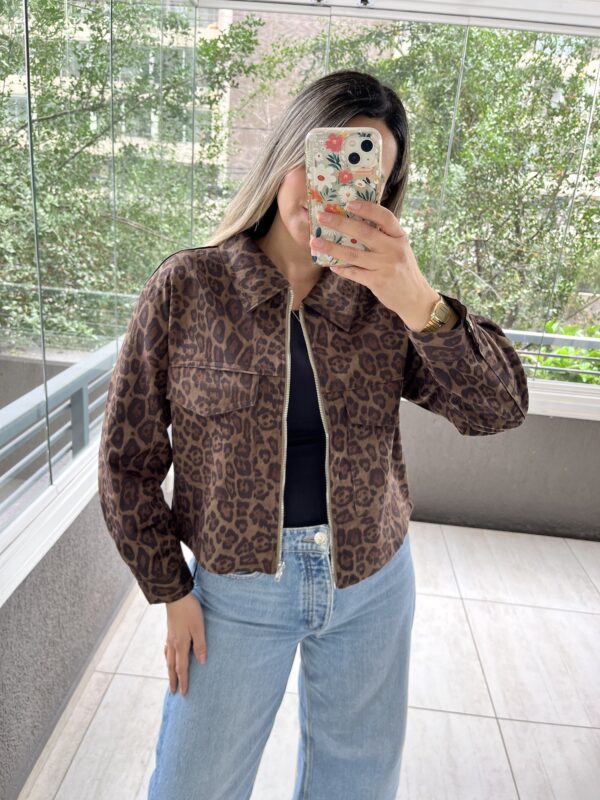 CHAQUETA ANIMAL PRINT VERDE - Imagen 2