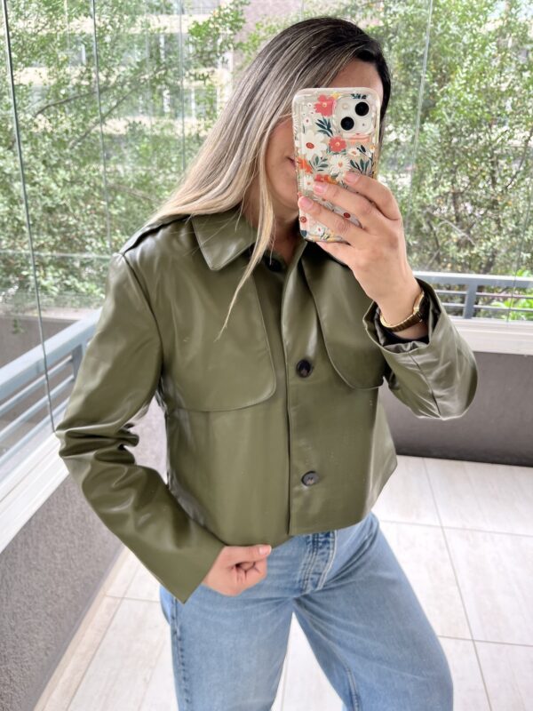 CHAQUETA ECOCUERO VERDE - Imagen 2