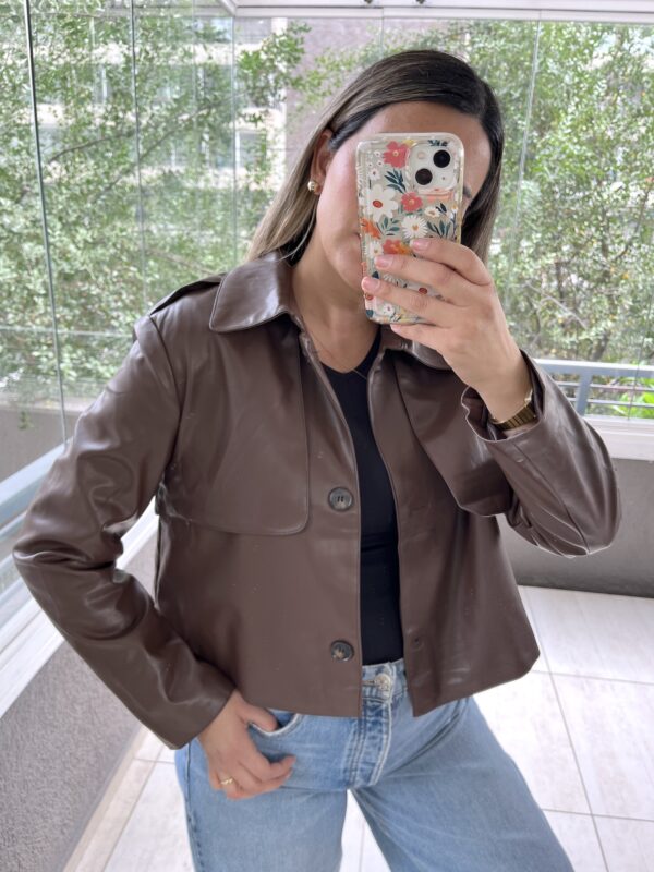 CHAQUETA ECOCUERO CAFE - Imagen 2