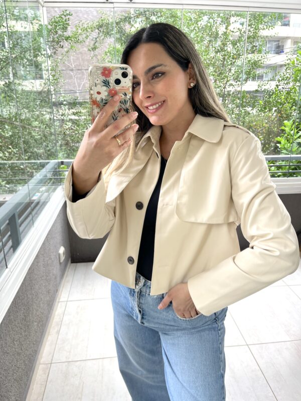 CHAQUETA ECOCUERO CRUDO