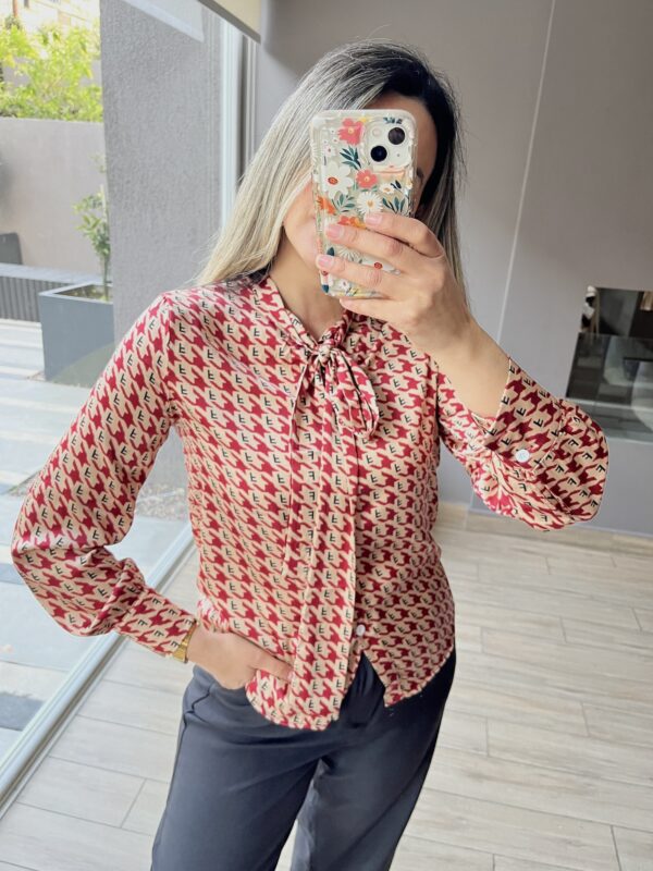 BLUSA F BEIGE/ROJO - Imagen 2