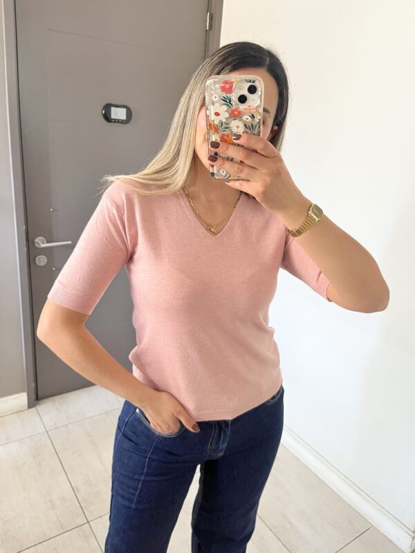 POLERA PUNTO FINO ROSADO - Imagen 2