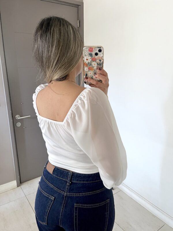 BLUSA ESTILO ROMÁNTICO BLANCO - Imagen 3